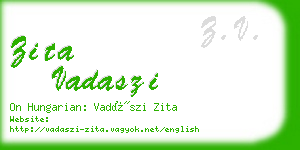 zita vadaszi business card